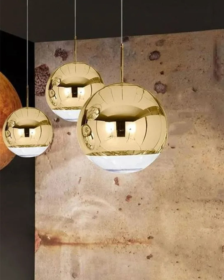 WOMO Gold Chrome Globe Pendant Light-WM2691