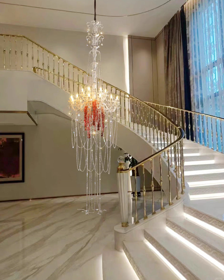 WOMO Long Candelabra Crystal Chandelier-WM2375