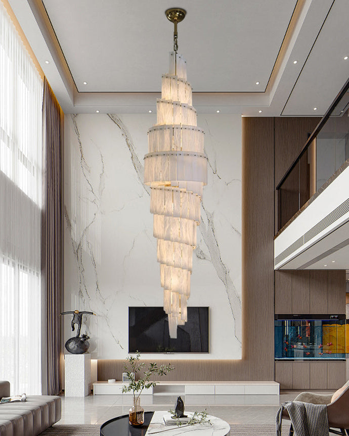 WOMO Tiered Alabaster Staircase Chandelier-WM2928