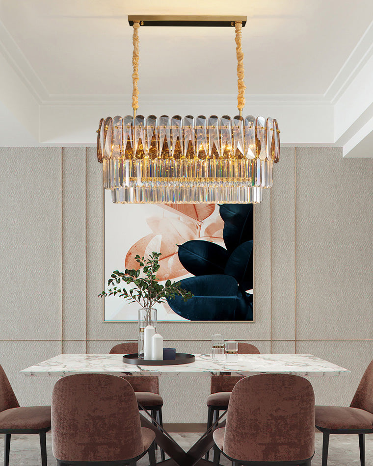 WOMO Tiered Linear Crystal Chandelier-WM2543