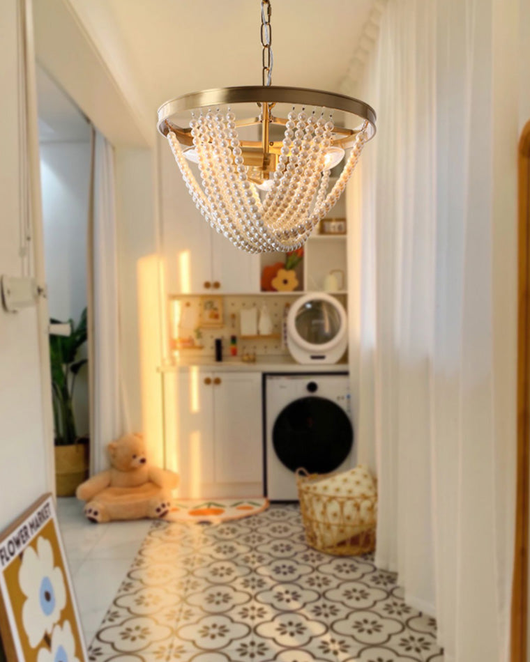 WOMO Pearl Beaded Chandelier-WM2407