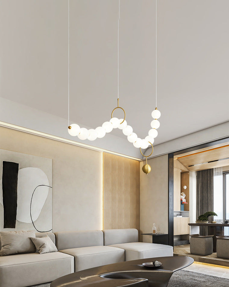 WOMO Pearl Brass Globe Dining Room Chandelier-WM2102a