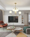 WOMO Mid Century Kronleuchter Gold Glaskugeln-WM2625 thumbnail