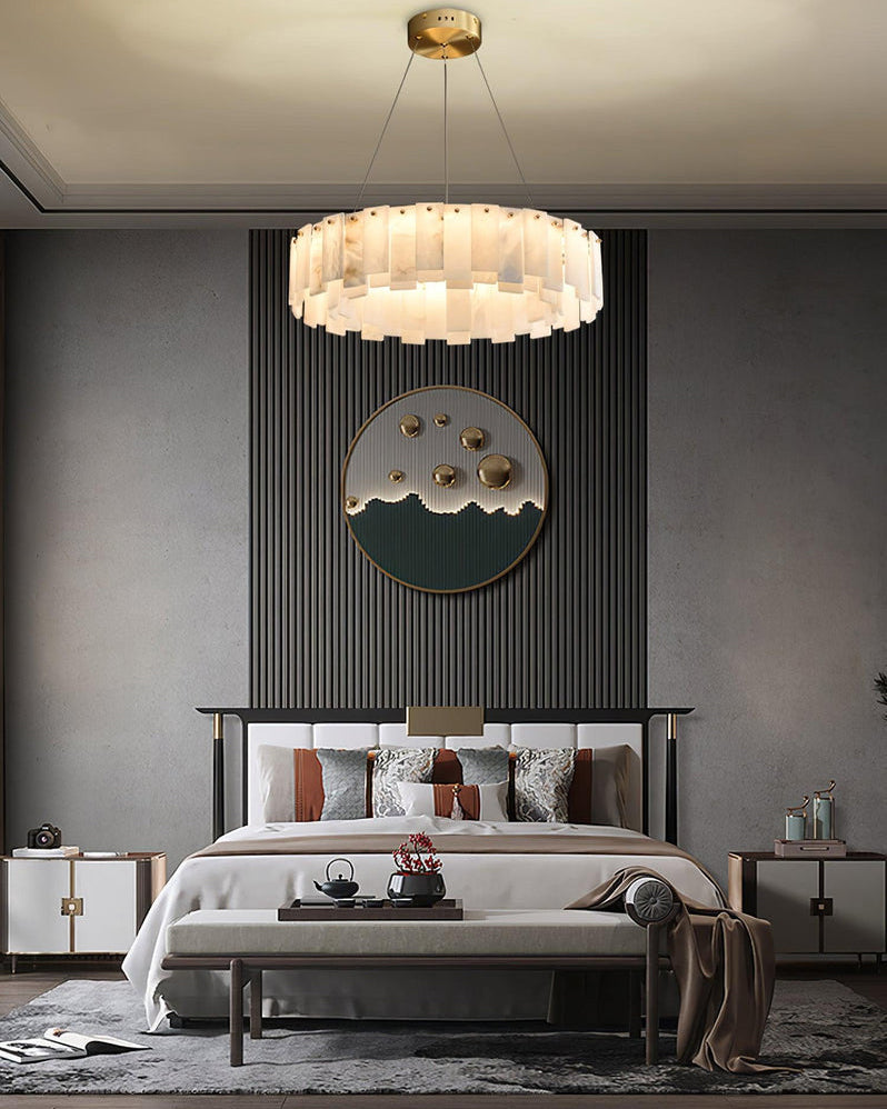 WOMO Round Alabaster Chandelier-WM2843