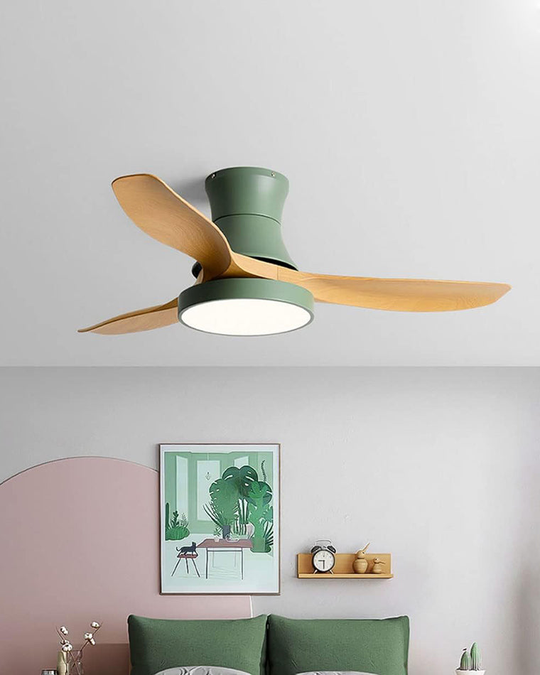 WOMO Flush Mount Ceiling Fan Lamp-WM5128