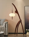 WOMO Flying Saucer Dreibein-Stehlampe aus Holz-WM7136 thumbnail