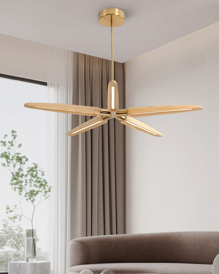WOMO 3/5 Light Wood Pendant Light-WM2524
