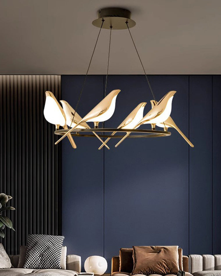 WOMO Gold Bird Branch Chandelier-WM2512c