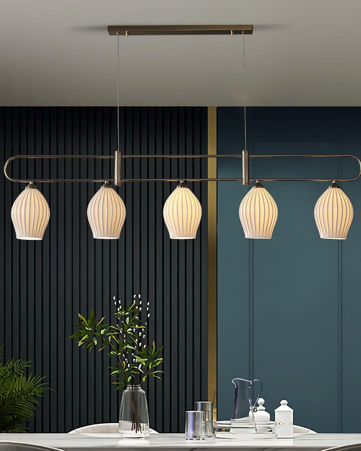 WOMO Ceramic Bud Linear Chandelier-WM2121b