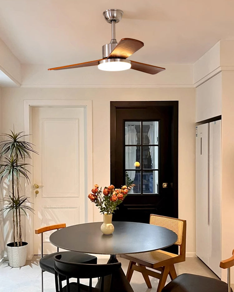 WOMO Silver and Walnut Ceiling Fan Lamp - WM5149
