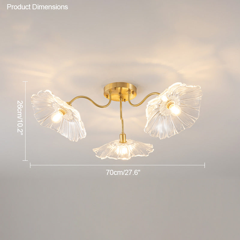 WOMO Lotus Leaf Flower Flush Mount Ceiling Light-WM1026
