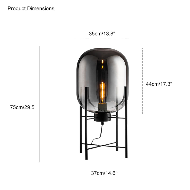 WOMO Smoked Glass Lantern Table Lamp-WM8012