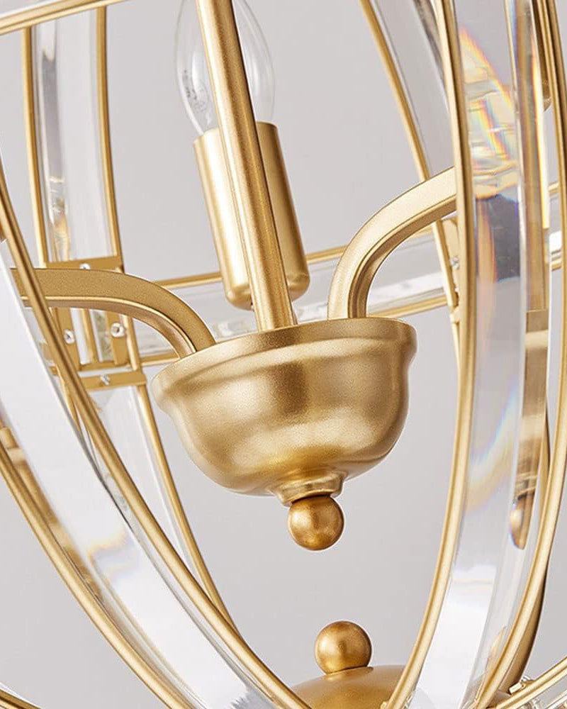 WOMO Cage Crystal Orb Chandelier-WM2595