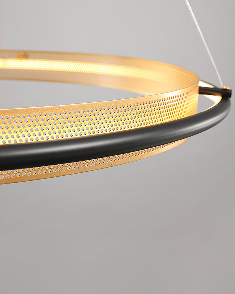 WOMO Black and Gold Ring LED Chandelier-WM2119a