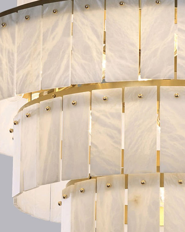 WOMO Tiered Alabaster Staircase Chandelier-WM2928