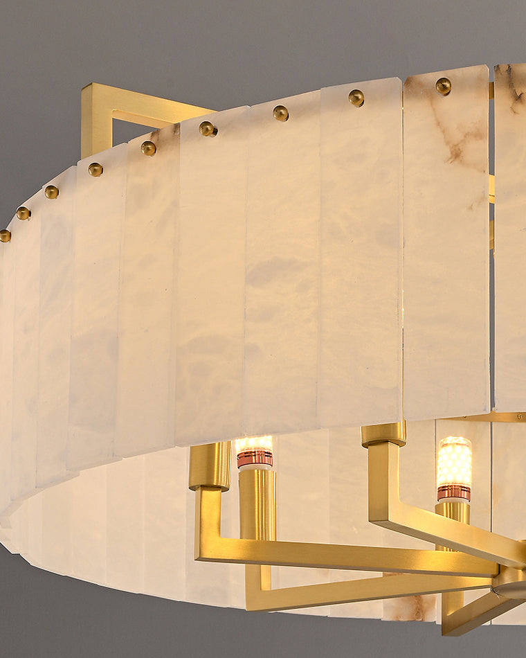 WOMO Round Alabaster Chandelier-WM2390a