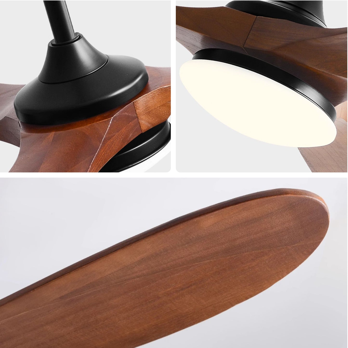 WOMO Large Wood Ceiling Fan with Light - WM5161