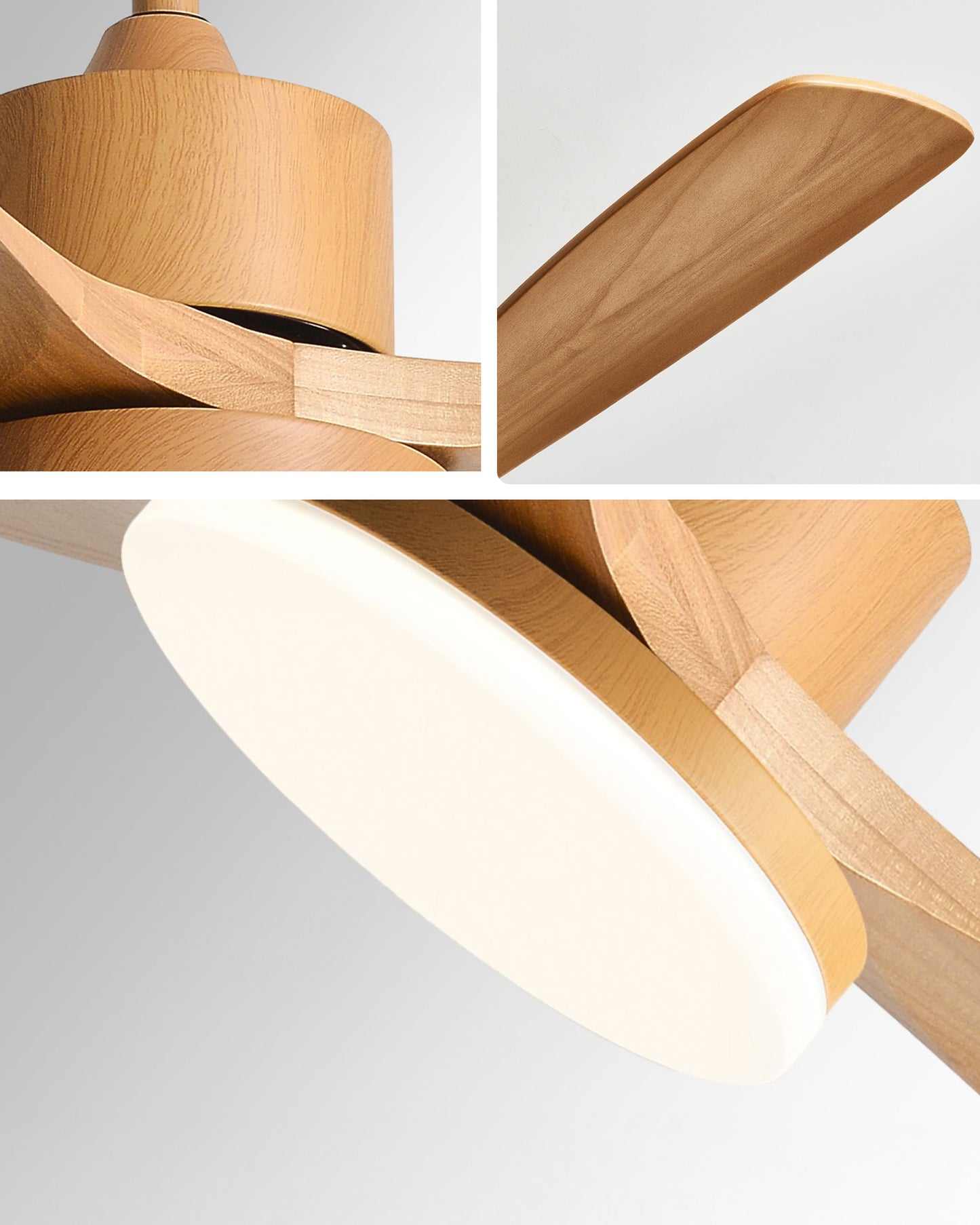 WOMO 3 Wood Blade Ceiling Fan Lamp - WM5174
