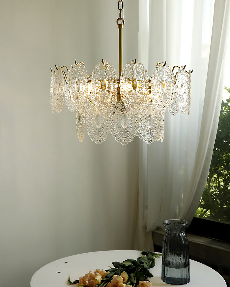 WOMO Tiered Textured Glass Chandelier-WM2208
