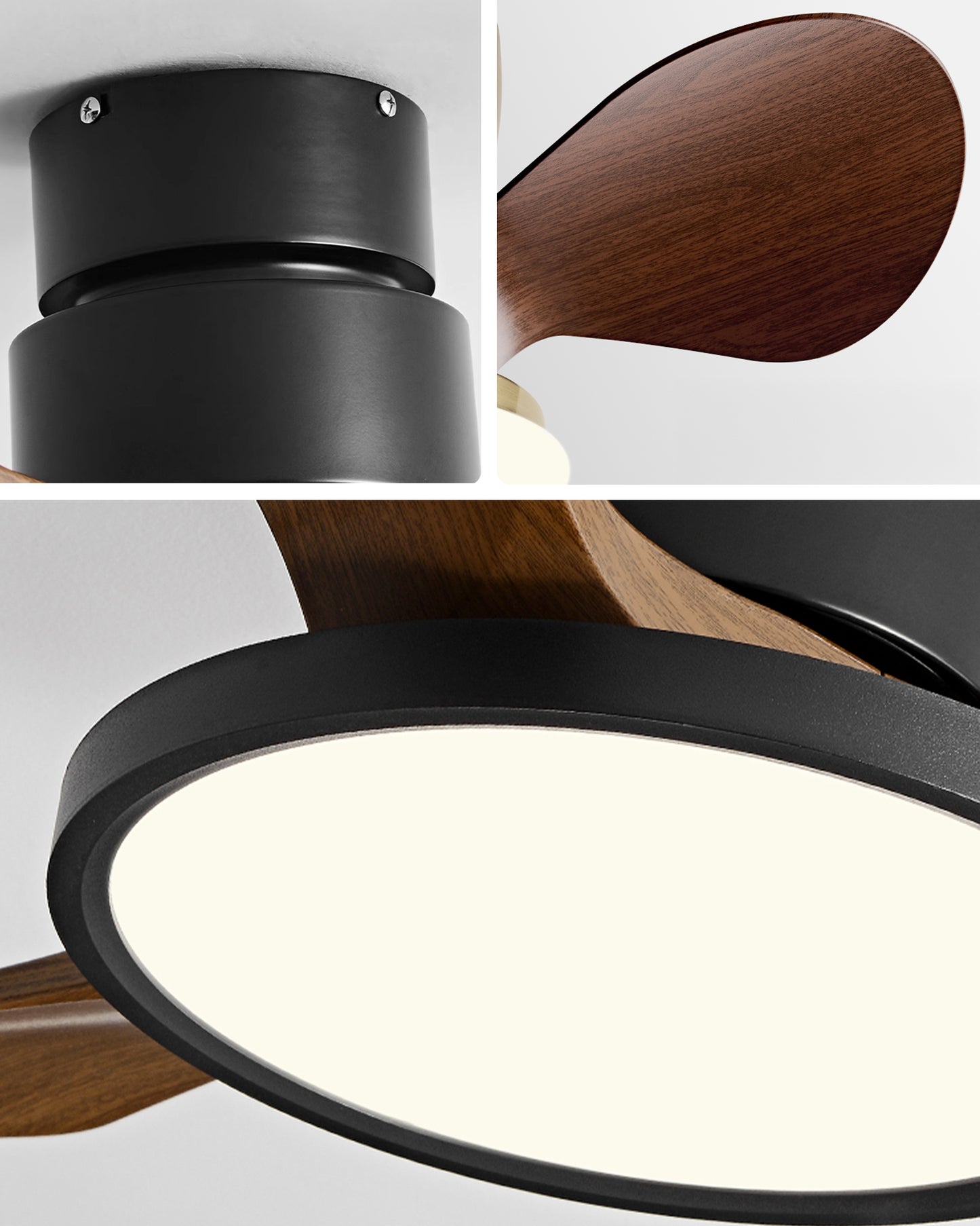 WOMO 3 Blade Low Profile Ceiling Fan Lamp - WM5170