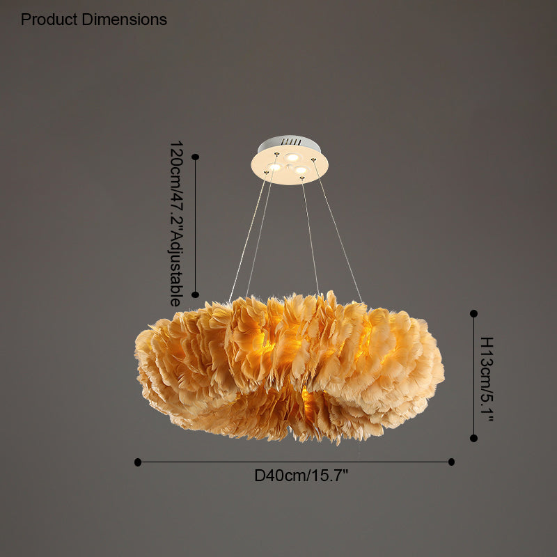 WOMO Feather Round Pendant Light-WM2060