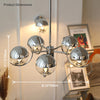 WOMO Glaskugel Kronleuchter Chrom Bauhausstil-WM2306 thumbnail