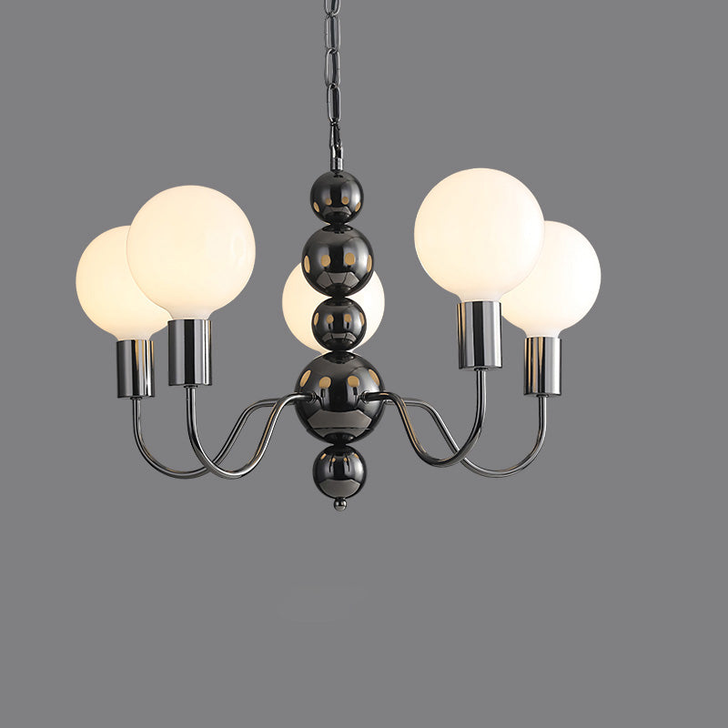 WOMO Glass Globe Black Arm Chandelier-WM2173