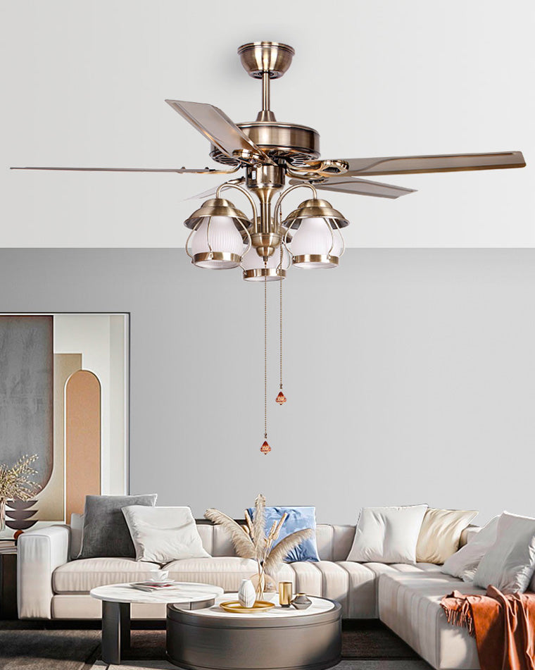 WOMO 52" Vintage Ceiling Fan Chandelier-WM5031