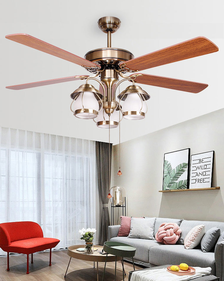 WOMO 52" Vintage Ceiling Fan Chandelier-WM5031