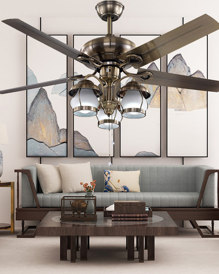 WOMO 52" Vintage Ceiling Fan Chandelier-WM5031