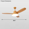 WOMO Deckenventilatorlampe mit 3 Holzflügeln-WM5090 thumbnail