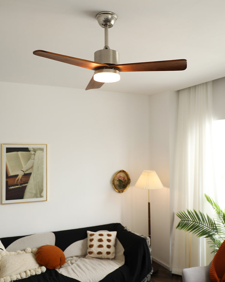 WOMO Silver and Walnut Ceiling Fan Lamp - WM5149