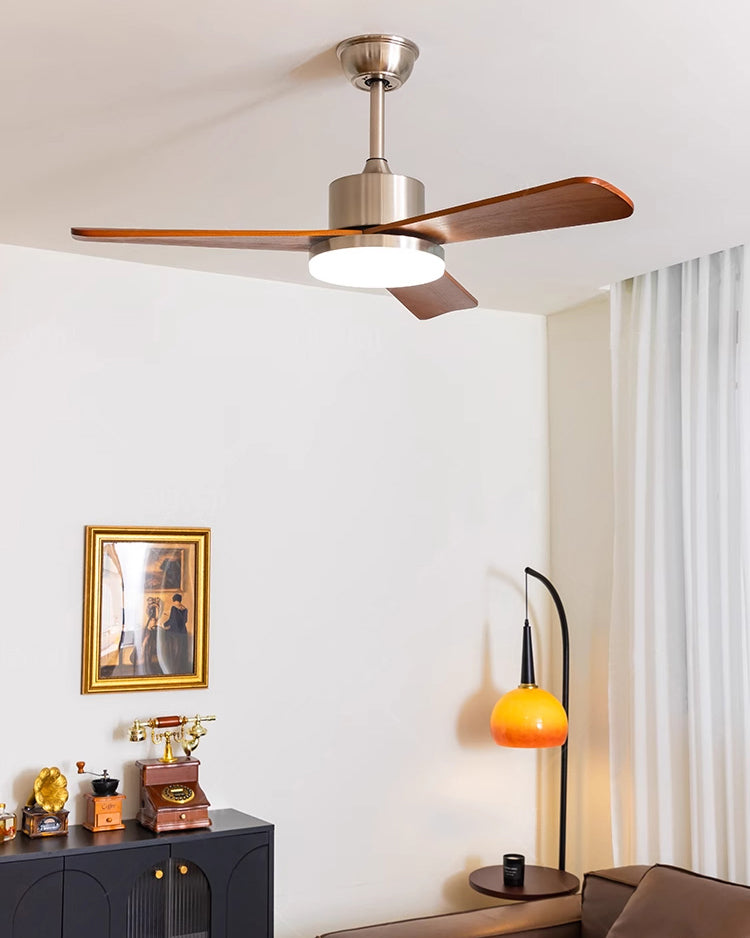 WOMO Silver and Walnut Ceiling Fan Lamp - WM5149
