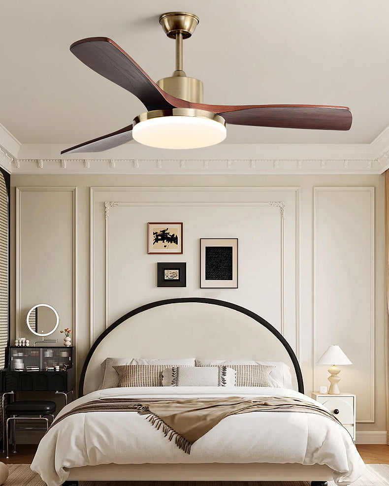 WOMO Gold Wood Ceiling Fan with Bright Light - WM5171