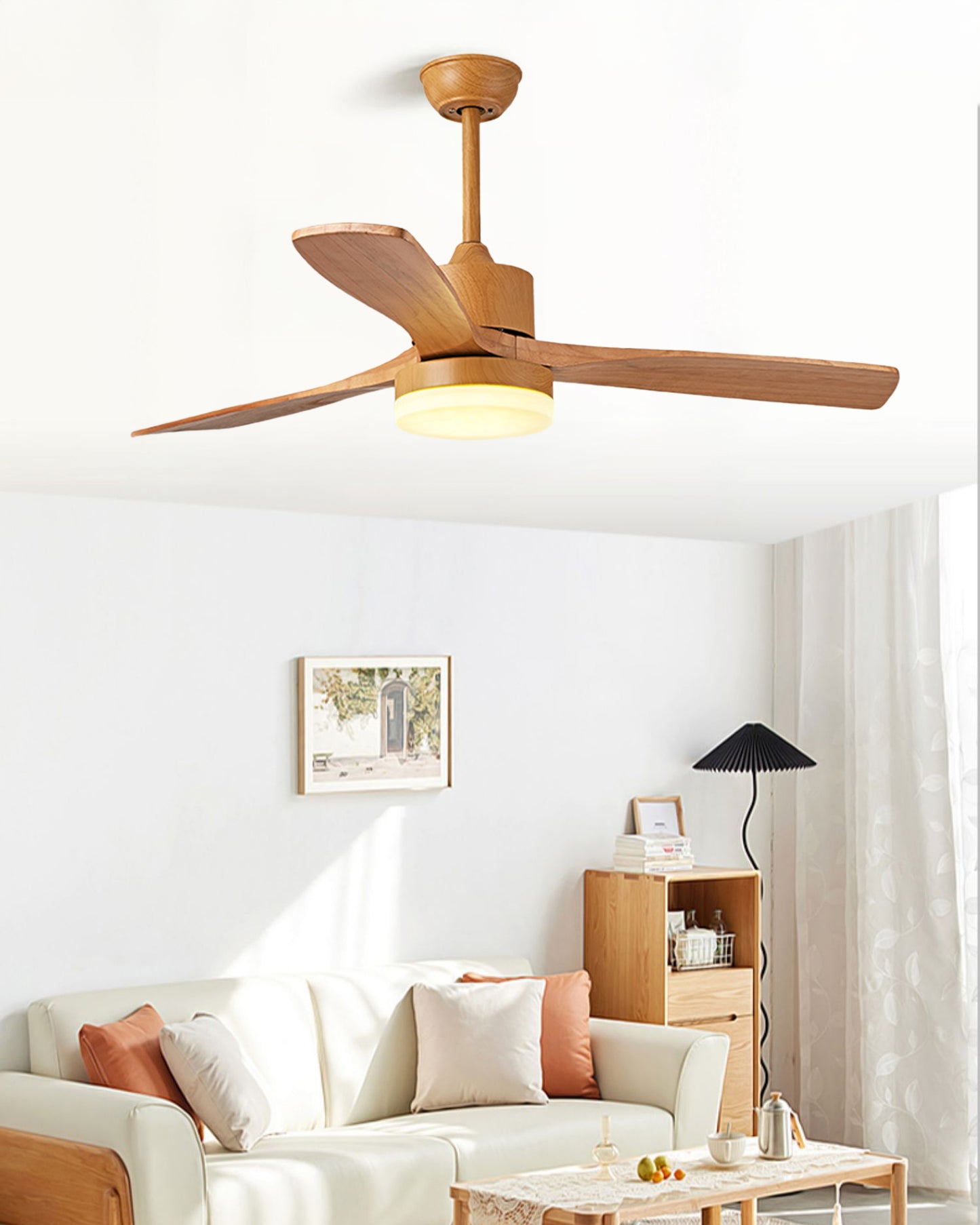 WOMO 3 Wood Blade Ceiling Fan Lamp - WM5174