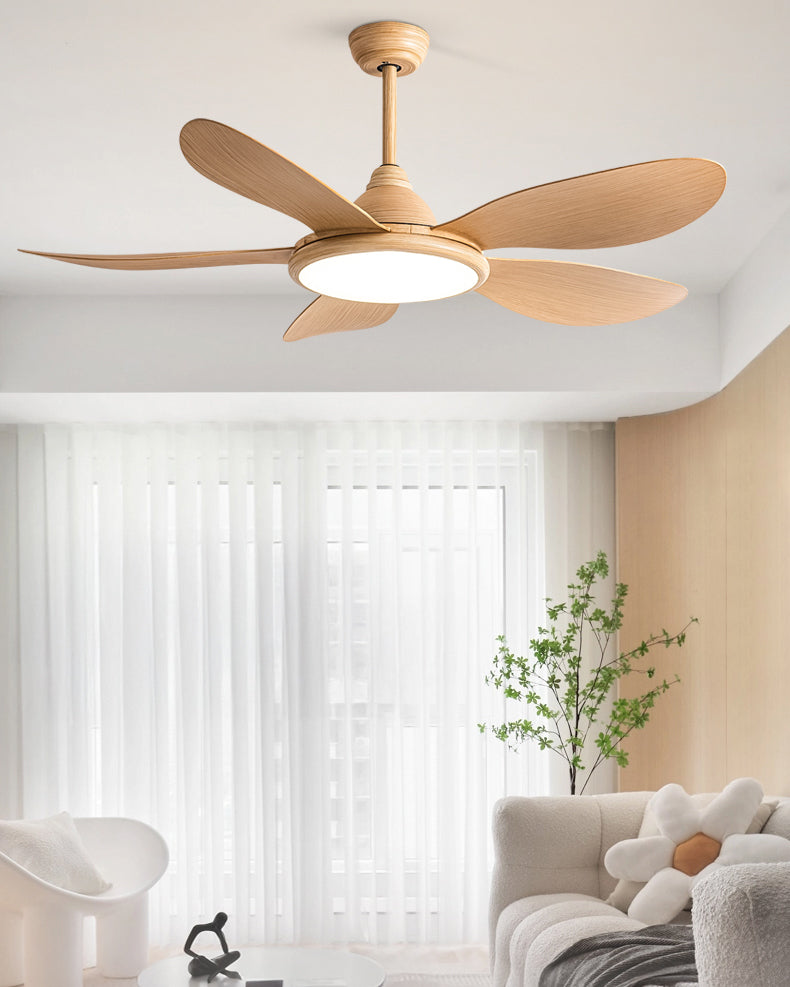 WOMO Modern Oak-look Ceiling Fan Lamp - WM5185