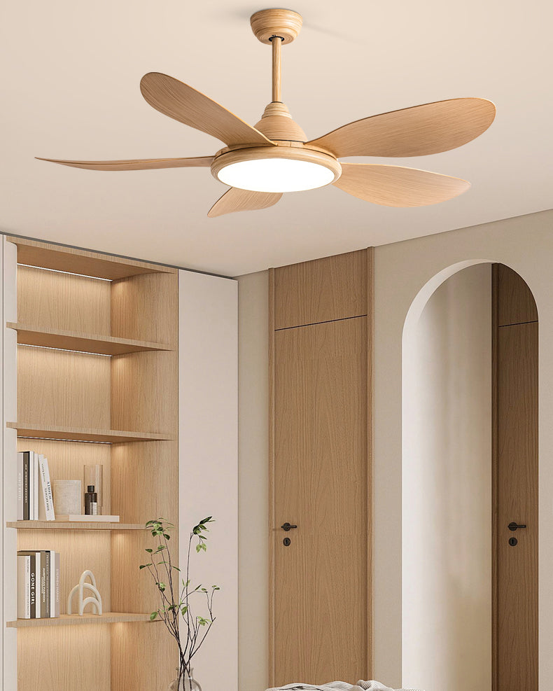 WOMO Modern Oak-look Ceiling Fan Lamp - WM5185