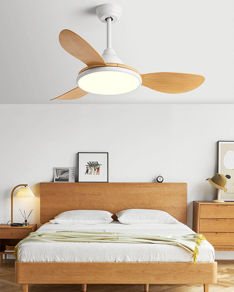 WOMO Modern Oak-look Ceiling Fan Lamp - WM5185