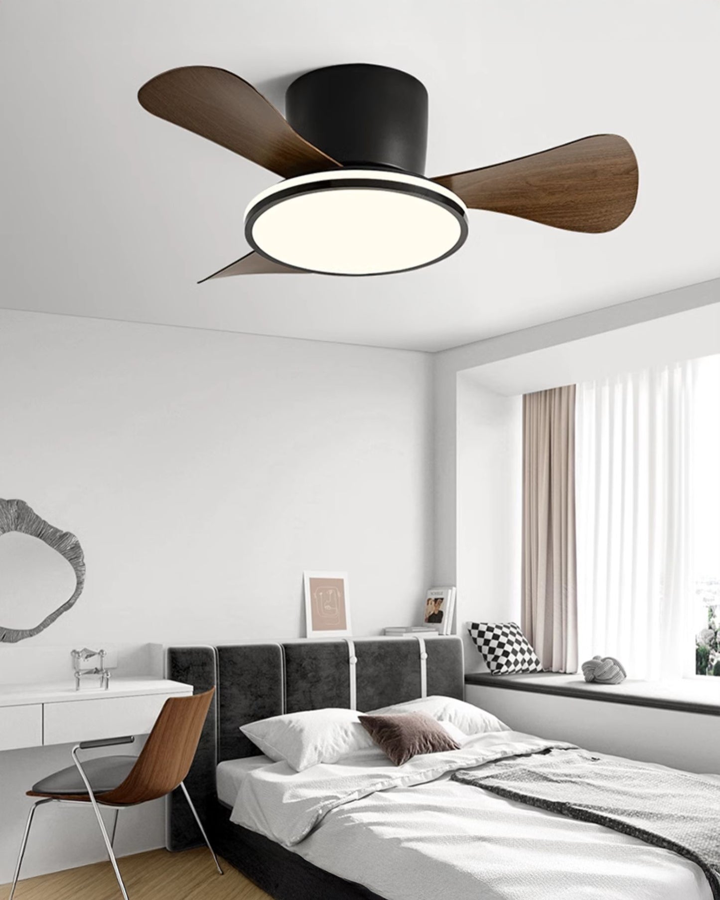 WOMO 28 Inch Small Hugger Ceiling Fan Lamp - WM5186