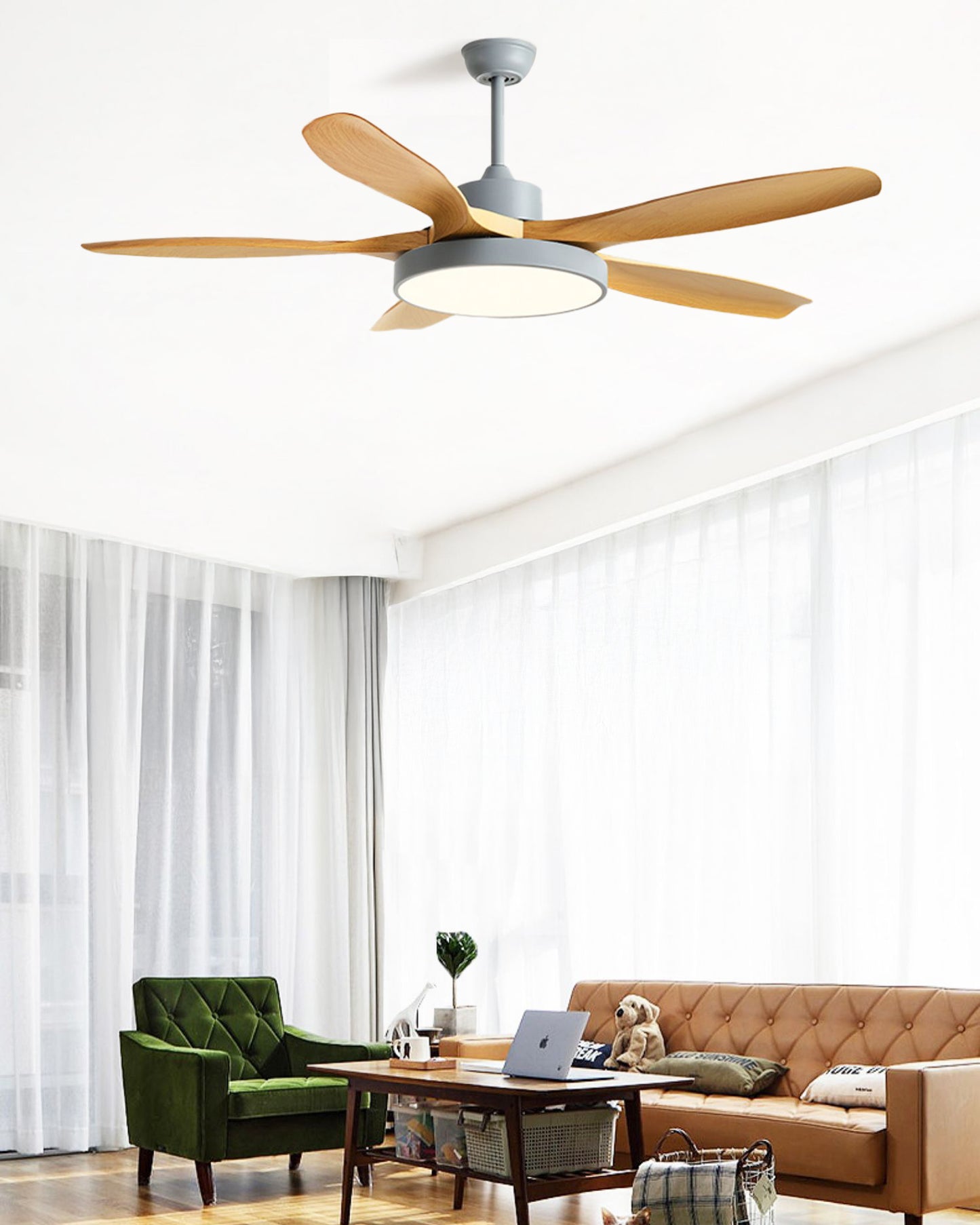 WOMO 5 Blade Large Ceiling Fan Lamp - WM5188
