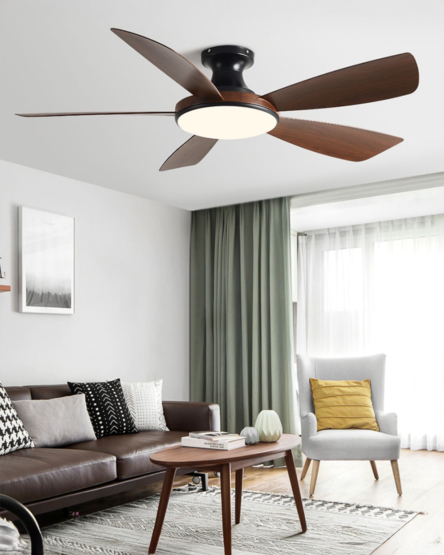 WOMO Modern Low Profile Ceiling Fan Lamp - WM5190