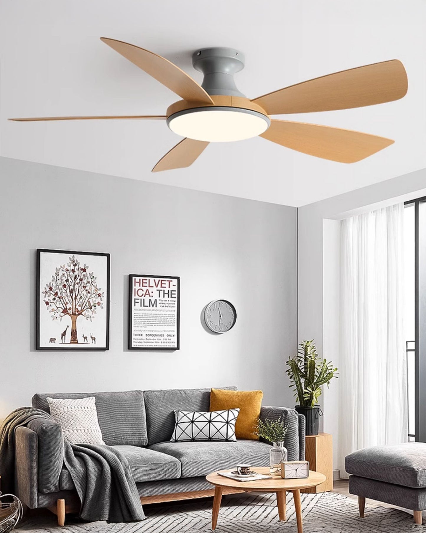 WOMO Modern Low Profile Ceiling Fan Lamp - WM5190