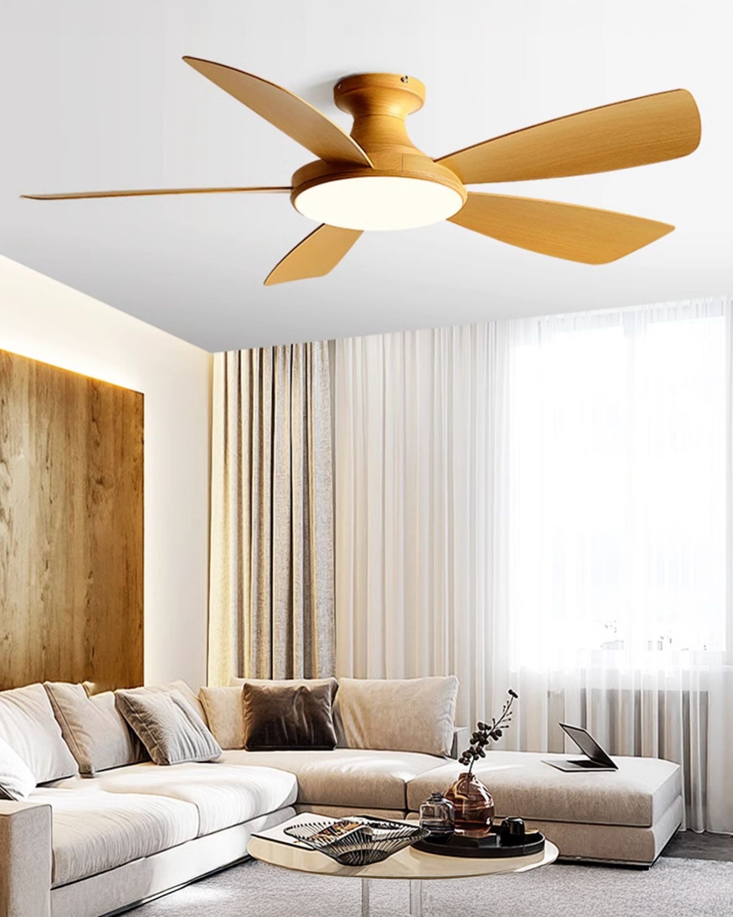 WOMO Modern Low Profile Ceiling Fan Lamp - WM5190