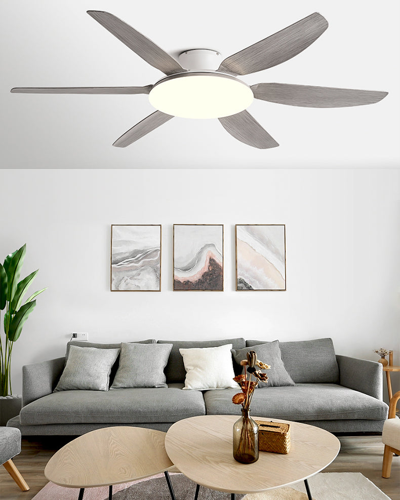 WOMO 6 Blade Low Profile Ceiling Fan with Bright Light - WM5191