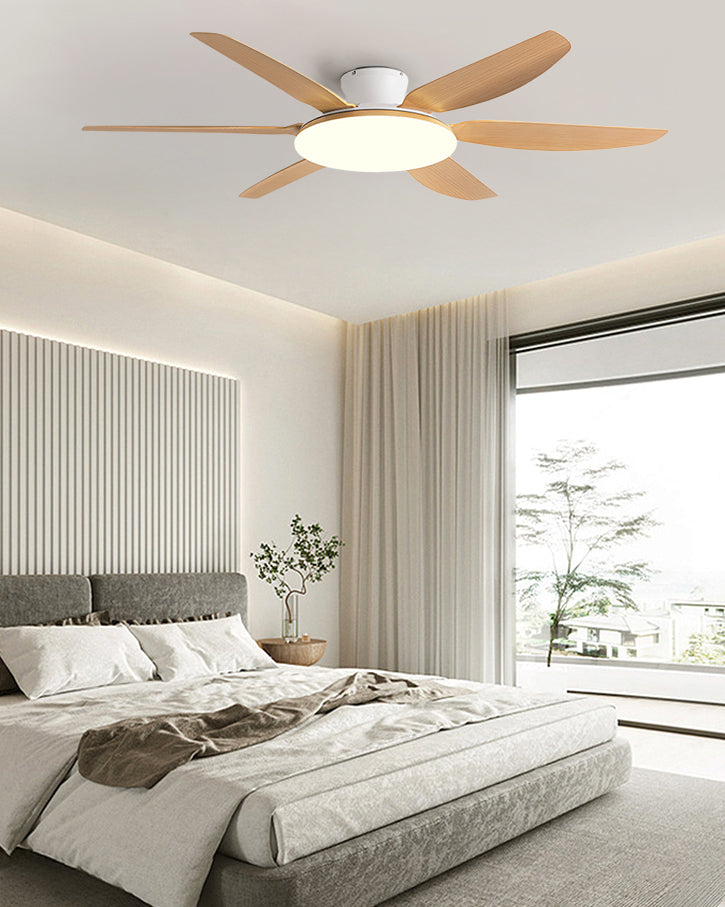 WOMO 6 Blade Low Profile Ceiling Fan with Bright Light - WM5191