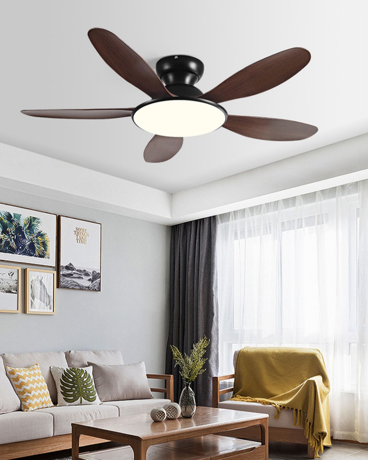WOMO 5 Blade Low Profile Ceiling Fan Lamp - WM5194