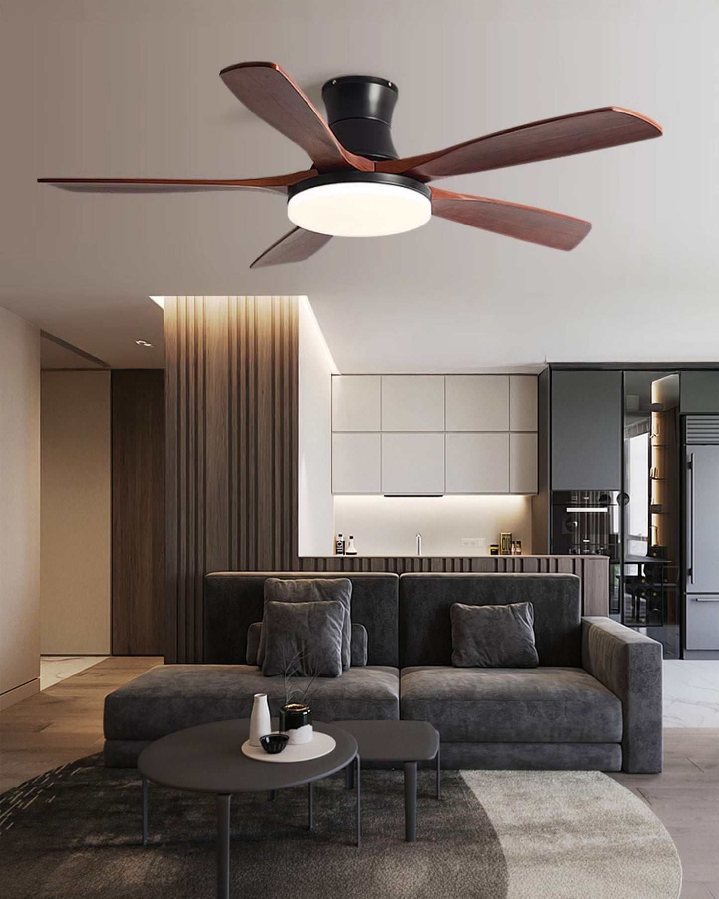 WOMO Modern Low Profile Ceiling Fan Lamp - WM5198