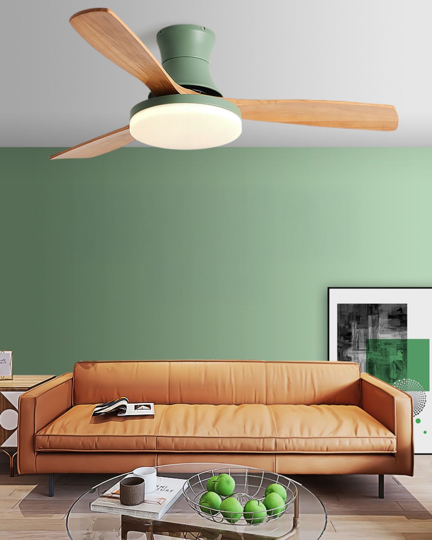WOMO Modern Low Profile Ceiling Fan Lamp - WM5198