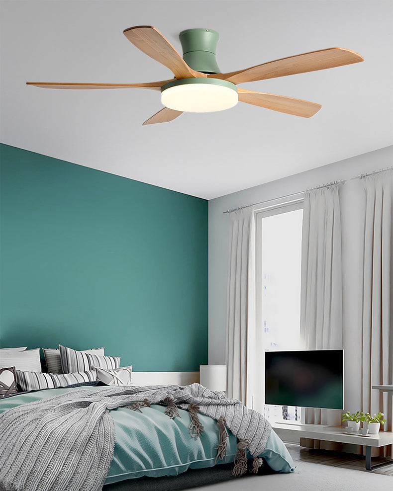 WOMO Modern Low Profile Ceiling Fan Lamp - WM5198