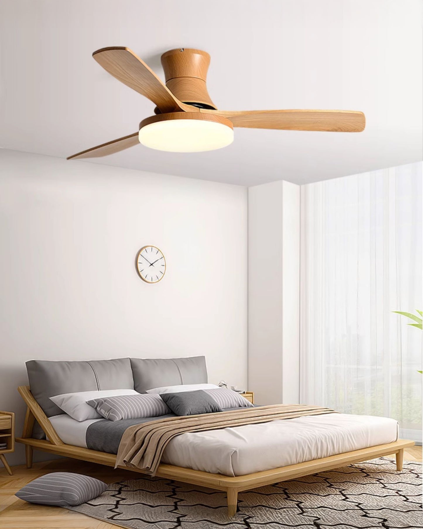 WOMO Modern Low Profile Ceiling Fan Lamp - WM5198